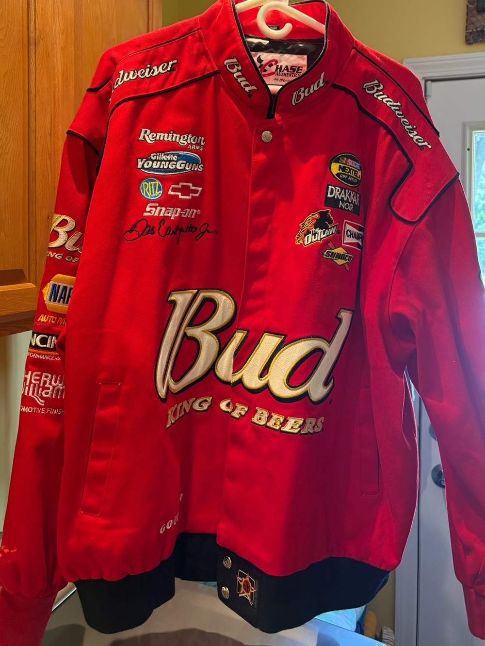 Chase Authentics Dale Earnhardt Jr. Vintage Red Bud Racing Sponsor Jacket